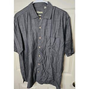 Batck Bay Mens Hawaiian Short Sleeve Shirt Size L Rayon Black Button Down